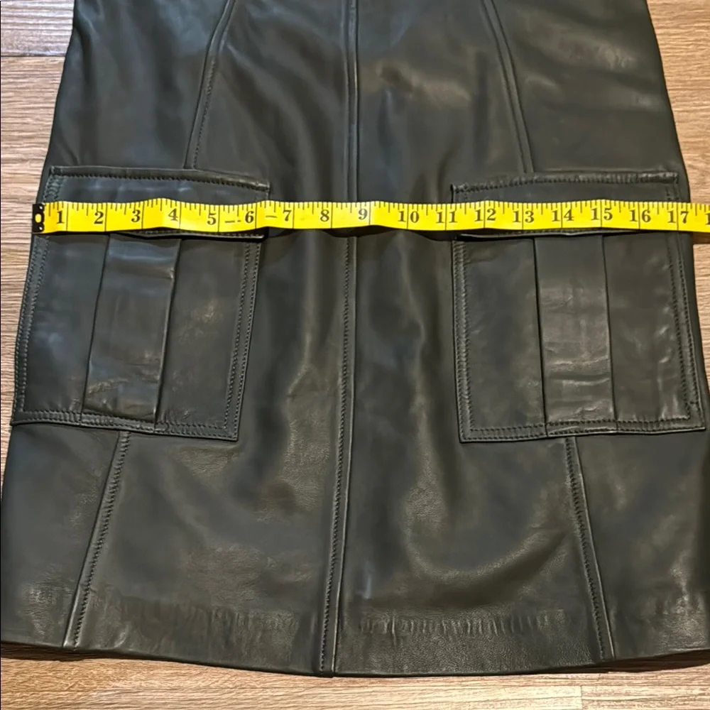 Banana Republic Heritage Collection Green Leather Dress Size 4 - Picture 8 of 8